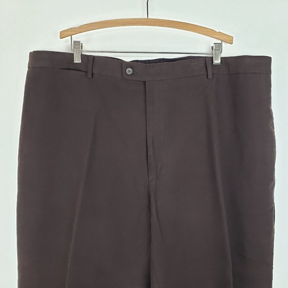 J Peterman Mens Moleskin Pants Brown Duca Visconti Italy Suspender Buttons 46x29 - Picture 3 of 8